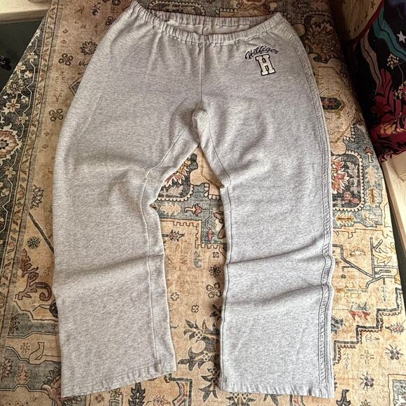 Vintage Y2k Tommy Girl Flare Sweatpants Baggy Gray Comfy Bottoms Size Large - Picture 1 of 9